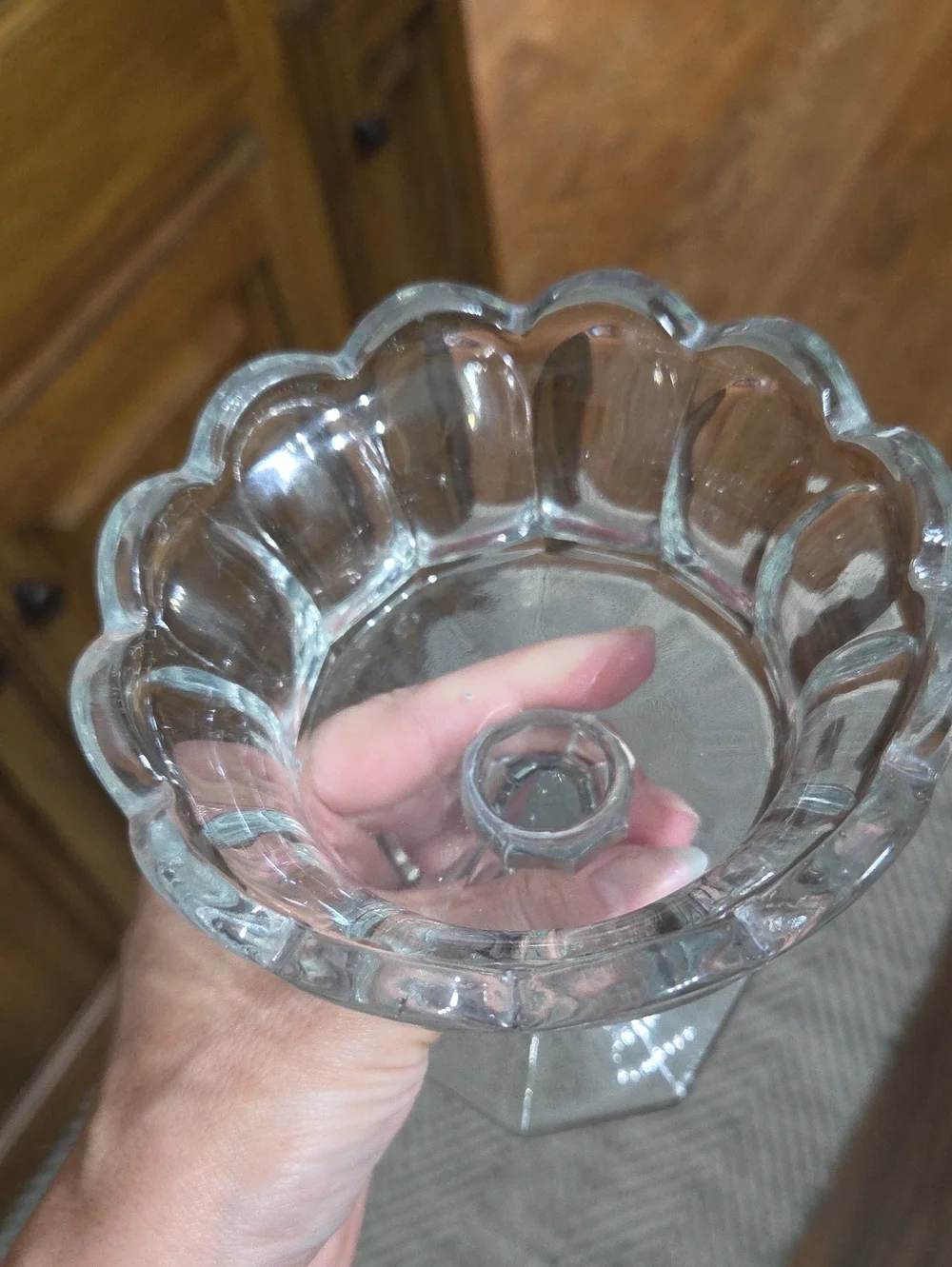 Clear Glass Pedestal Compote Candy Bowl - Elegant Home Accent